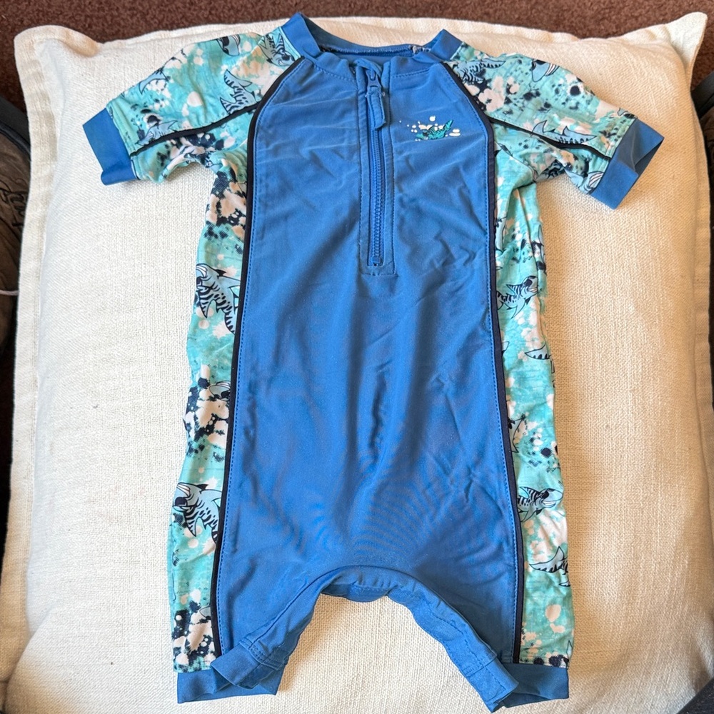 Kids Blue and Green Swim Romper